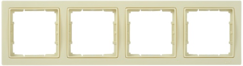 Рамка 4-местная квадратная РУ-4-БК BOLERO Q1 кремовый | код EMB42-K33-Q1 | IEK